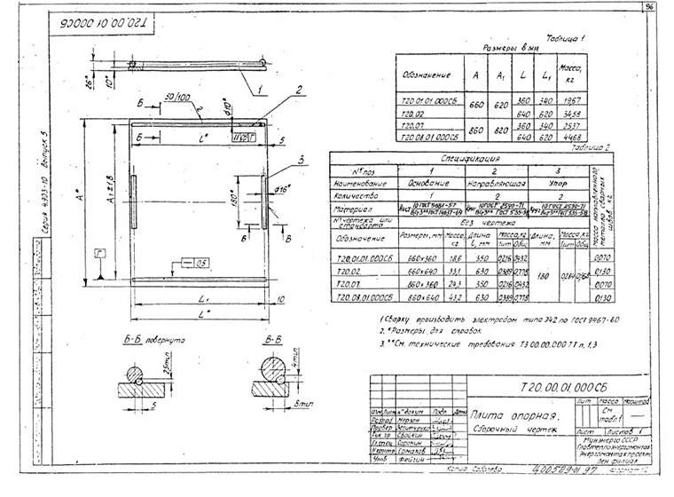 Опоры трубопроводов катковые Т20 серии 4.903-10, выпуск 5 , стр 4